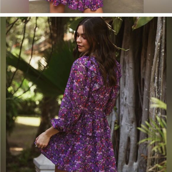 Hutch Purple Floral Mini Dress - Picture 4 of 9